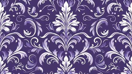  Seamless texture of floral ornament on a violet background
