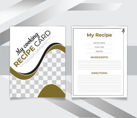 restaurant Recipe card design template for cookbook