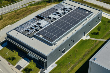 Aerial view of a data center for AI computing