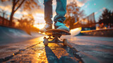 Fototapeta Mapy - Color photo of pro skateboarder in half-pipe.