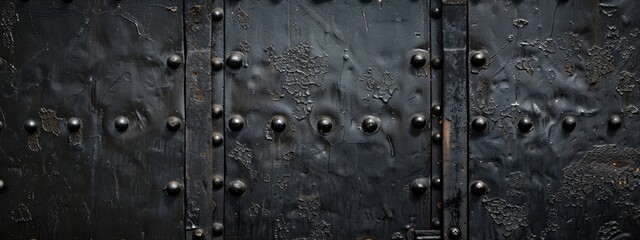 Wall Mural - a simple black iron wall. black texture background. Grunge old door