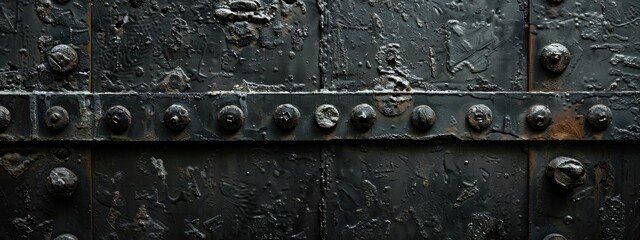 Wall Mural - a simple black iron wall. black texture background. Grunge old door