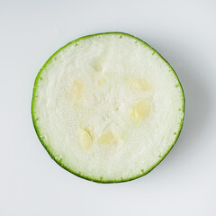 Wall Mural - fresh natural zucchini on a white background