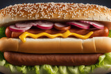 Fototapeta Sport - delicious hot dog realistic 3 dimensional illustration
