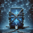 Smartphone Tied with Chain, Symbolizing Communication Barriers