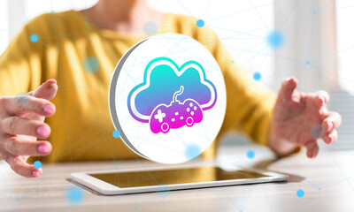 Wall Mural - Concept of cloud gaming