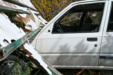 Wall Mural - broken car wreck