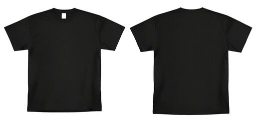 black t-shirt template front and back mockup. clear mockup of realistic. on isolated background