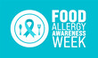 © Neelrong - May is Food Allergy Awareness Week background template. Holiday concept. use to background, banner, placard, card, and poster design template with text inscription and standard color. vector