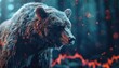 Bear Market Concerns, Depict scenes of worried investors, downturns in stock prices, and negative market sentiment during a bear market
