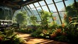  a virtual greenhouse with dynamic climate control and AI-tended plants
