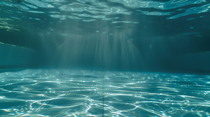 Aufkleber - Underwater empty swimming pool background with copy space : Generative AI