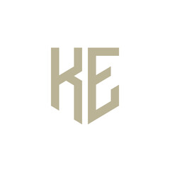 Wall Mural - KE. Monogram of Two letters K and E. Luxury, simple, minimal and elegant KE logo design. Vector illustration template.
