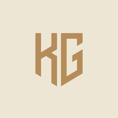 Wall Mural - KG. Monogram of Two letters K and G. Luxury, simple, minimal and elegant KG logo design. Vector illustration template.
