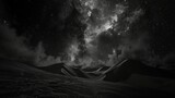 Fototapeta  - a black night sky with black desert