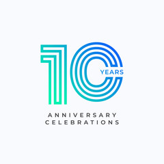 Wall Mural - 10 years anniversary celebrations logo concept