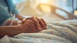 Compassionate Nurse's Human Connection: Gentle Care for the Elderly in Soft-Lit Healthcare