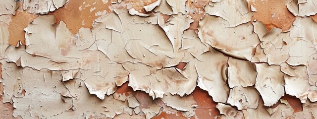 Wall Mural - Peeling house paint. Old weathered painted wall background texture. peeled wall with falling off flakes of paint 