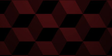 Vector Dynamic Square Cube Geometric Structure Hexagon Modern Block Red Backdrop Design. Abstract Cubes Geometric Tile And Mosaic Wall Or Grid Backdrop Hexagon Technology Wallpaper Background.