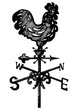 Weather vane rooster engraving PNG illustration. Scratch board style imitation. Black and white hand drawn image.