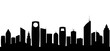 Seamless city skyline silhouette. urban Landscape illustration.Flat style vector illustration