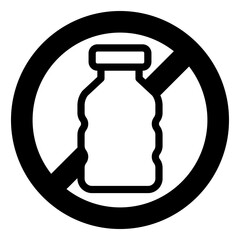 Sticker - no plastic bottle icon