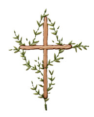 PNG Embroidery pattern cross spirituality. 