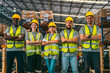 © chokniti - Group of various national engineer professional successful team corporate workers standing in factory, teamwork technician inspector of manufacturing industry workplace, foreman occupation job