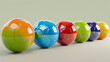 color glossy soccer balls