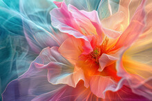 Vibrant And Abstract Closeup Photo Of Colorful Flower Petals In A Kaleidoscope Pattern And Texture