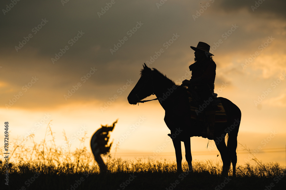 cowboys and horses against the backdrop of breathtaking sunsets. Explore captivating silhouettes that embody the spirit of the Wild West and the beauty of nature
