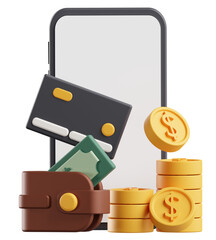 Wall Mural - 3d icon payment illustration