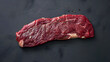 Raw top blade flat Iron beef organic meat Gray background Top View : Generative AI