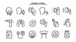 © Chistoprudnaya - Nebulizer signs collection. Editable stroke. Medical equipment for inhalation in the diseases, asthma, bronchitis. Vector set of nebulizers of different types. Vector illustration. Healthcare symbol