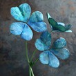 3D Blue Clover. Celebrate St. Patrick's Day with a Lucky Clover in Stunning 3D Rendering