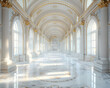 Classical 3d white and  ancient architecture, famous, historical building with arches