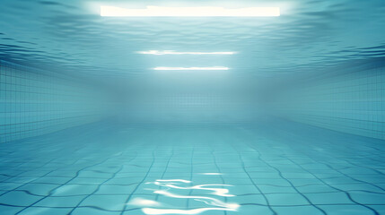 Aufkleber - Underwater empty swimming pool background with copy space : Generative AI