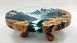 Tables crafted by oneself with a breathtaking mountain scenery