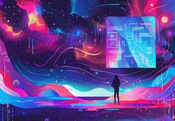 Wall Mural - Vector illustration of web design and development. 