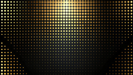 Wall Mural - Gold Halftone Dots, Abstract Vector Background Illustration