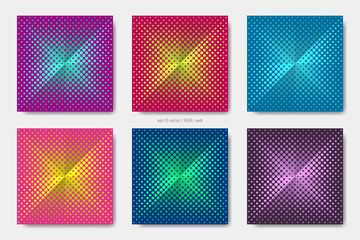 Wall Mural - Vector halftone pattern square web banner template