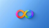 Fototapeta Do akwarium - Autism awareness day concept  rainbow infinity symbolizing neurodiversity on blue background