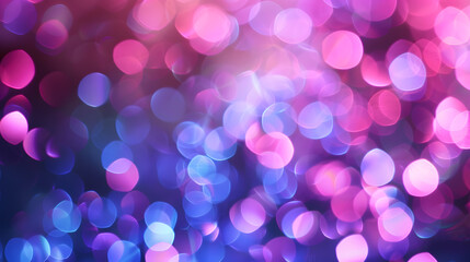 Aufkleber - Defocused neon glow Light flare overlay Futuristic led illumination Blur ultraviolet magenta pink purple blue color radiance on dark abstract background : Generative AI