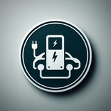 Fototapeta Londyn - Minimalist Electric Vehicle Charging Station Icon