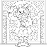 Fototapeta Pokój dzieciecy - Vector illustration, funny gnome leprechaun, st. patrick's day