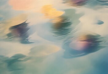 Wall Mural - Abstract image with swirls of pastel colors, possibly depicting a blurred and distorted reflection on water