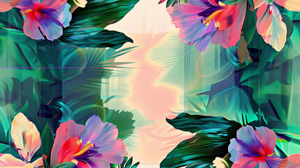 Poster - Background with flowers, copy space