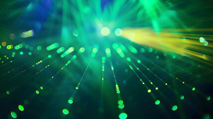 Aufkleber - Blur neon rays Color light overlay Futuristic decoration filter Defocused blue green soft glow beam abstract copy space background : Generative AI