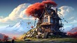 an AI-generated house-painting competition where various virtual painters compete to the most imaginative and unique designs