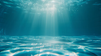 Aufkleber - Underwater empty swimming pool background with copy space : Generative AI